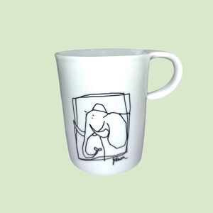 Bonapart Elephant mug Sweet Animal Espresso Cup Porcelain, Belgium White Black
